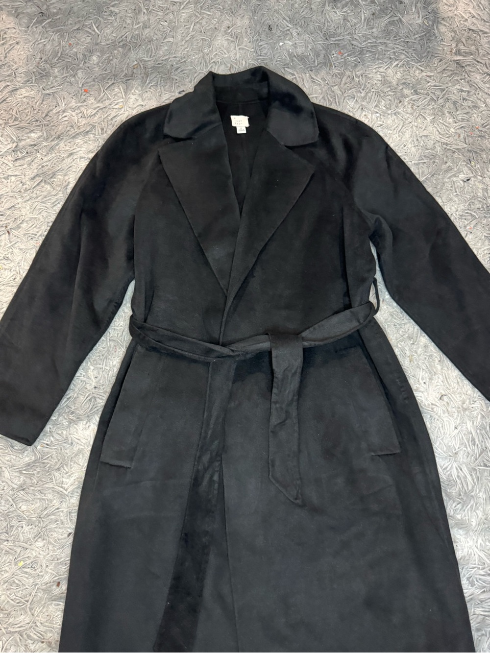 A New Day Women’s Tie Front Trench Coat - Black Size Medium NWOT - Picture 2 of 7